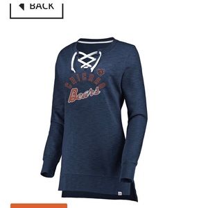 Majestic - Navy Chicago Bears Lace-Up Sweatshirt